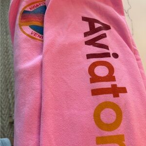 Aviator Nation Pink Sweatpants with Rainbow Logo, NWOT size Large